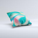 Vivid Turquoise 3D Wave Pattern ink-Fuzed Decorative Throw Pillow