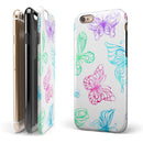 Vivid Vector Butterflies iPhone 6/6s or 6/6s Plus 2-Piece Hybrid INK-Fuzed Case