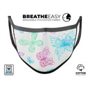 Vivid Vector Butterflies - Made in USA Mouth Cover Unisex Anti-Dust Cotton Blend Reusable & Washable Face Mask with Adjustable Sizing for Adult or Child