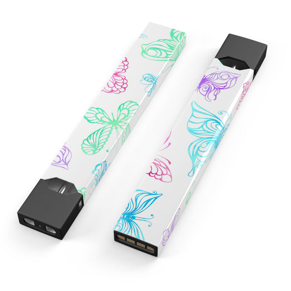 Vivid Vector Butterflies - Premium Decal Protective Skin-Wrap Sticker compatible with the Juul Labs vaping device
