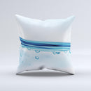 Vivid Water Layers ink-Fuzed Decorative Throw Pillow