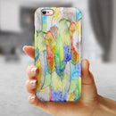 Vivid Watercolor Feather Overlay iPhone 6/6s or 6/6s Plus 2-Piece Hybrid INK-Fuzed Case