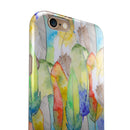 Vivid Watercolor Feather Overlay iPhone 6/6s or 6/6s Plus 2-Piece Hybrid INK-Fuzed Case