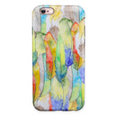 Vivid Watercolor Feather Overlay iPhone 6/6s or 6/6s Plus 2-Piece Hybrid INK-Fuzed Case