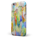 Vivid Watercolor Feather Overlay iPhone 6/6s or 6/6s Plus 2-Piece Hybrid INK-Fuzed Case