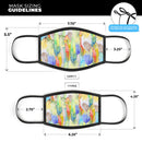 Vivid Watercolor Feather Overlay - Made in USA Mouth Cover Unisex Anti-Dust Cotton Blend Reusable & Washable Face Mask with Adjustable Sizing for Adult or Child