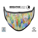 Vivid Watercolor Feather Overlay - Made in USA Mouth Cover Unisex Anti-Dust Cotton Blend Reusable & Washable Face Mask with Adjustable Sizing for Adult or Child