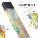 Vivid Watercolor Feather Overlay - Premium Decal Protective Skin-Wrap Sticker compatible with the Juul Labs vaping device