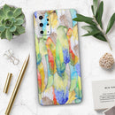 Vivid Watercolor Feather Overlay - Premium Vinyl Skin Decal for Samsung Galaxy S25 Ultra, S24, S23, S22 & All Galaxy S Models