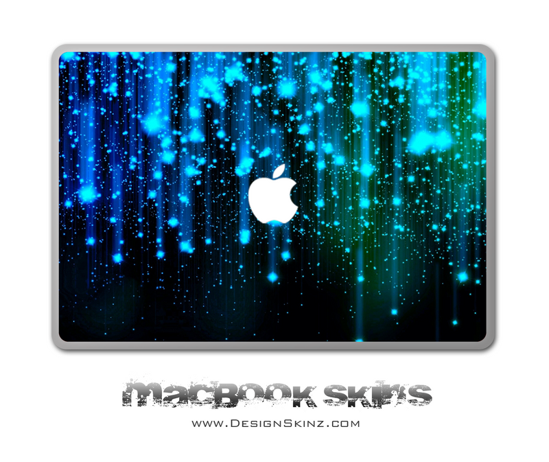 Neon Raindrops MacBook Skin