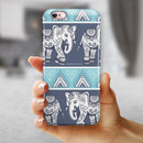 Walking Sacred Elephant Pattern iPhone 6/6s or 6/6s Plus 2-Piece Hybrid INK-Fuzed Case