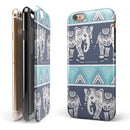 Walking Sacred Elephant Pattern iPhone 6/6s or 6/6s Plus 2-Piece Hybrid INK-Fuzed Case