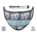 Walking Sacred Elephant Pattern - Made in USA Mouth Cover Unisex Anti-Dust Cotton Blend Reusable & Washable Face Mask with Adjustable Sizing for Adult or Child