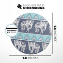 Walking Sacred Elephant Pattern// WaterProof Rubber Foam Backed Anti-Slip Mouse Pad for Home Work Office or Gaming Computer Desk