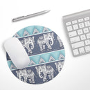 Walking Sacred Elephant Pattern// WaterProof Rubber Foam Backed Anti-Slip Mouse Pad for Home Work Office or Gaming Computer Desk