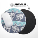 Walking Sacred Elephant Pattern// WaterProof Rubber Foam Backed Anti-Slip Mouse Pad for Home Work Office or Gaming Computer Desk