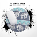 Walking Sacred Elephant Pattern// WaterProof Rubber Foam Backed Anti-Slip Mouse Pad for Home Work Office or Gaming Computer Desk
