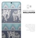 Walking Sacred Elephant Pattern - Skin-Kit for the Samsung Galaxy S-Series S20, S20 Plus, S20 Ultra , S10 & others (All Galaxy Devices Available)