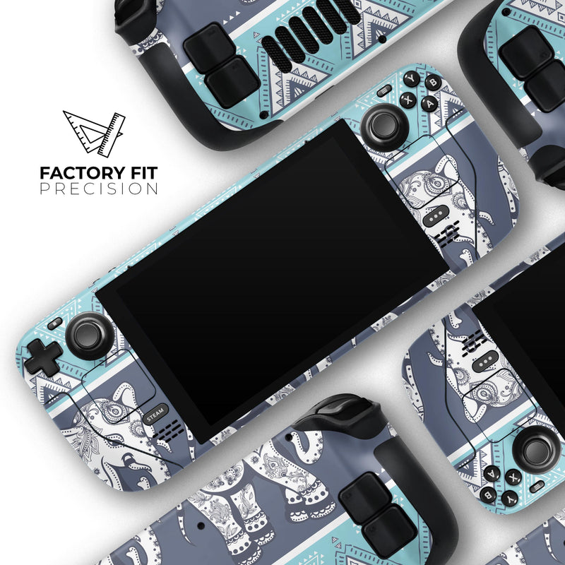Walking Sacred Elephant Pattern // Full Body Skin Decal Wrap Kit for the Steam Deck handheld gaming computer