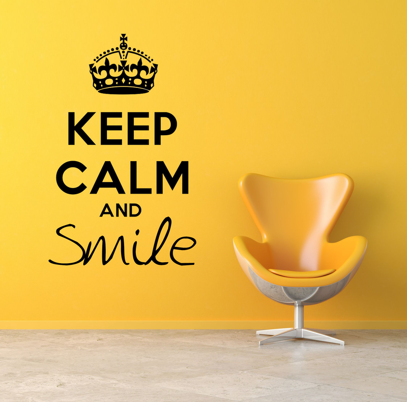 Keep Calm And Smile Wall Decal