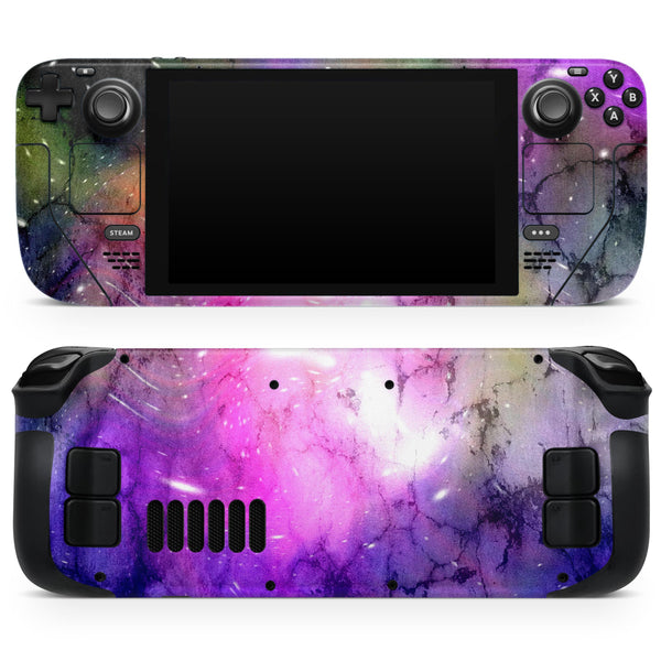 Warped Neon Color-Splosion // Full Body Skin Decal Wrap Kit for the Steam Deck handheld gaming computer