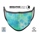 Washed 08242 Absorbed Watercolor Texture - Made in USA Mouth Cover Unisex Anti-Dust Cotton Blend Reusable & Washable Face Mask with Adjustable Sizing for Adult or Child