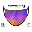 Washed 821 Absorbed Watercolor Texture - Made in USA Mouth Cover Unisex Anti-Dust Cotton Blend Reusable & Washable Face Mask with Adjustable Sizing for Adult or Child