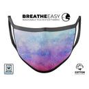 Washed Dyed 2142 Absorbed Watercolor Texture - Made in USA Mouth Cover Unisex Anti-Dust Cotton Blend Reusable & Washable Face Mask with Adjustable Sizing for Adult or Child