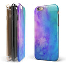 Washed Dyed Absorbed Watercolor Texture iPhone 6/6s or 6/6s Plus 2-Piece Hybrid INK-Fuzed Case