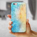Washed Ocean 42 Absorbed Watercolor Texture iPhone 6/6s or 6/6s Plus 2-Piece Hybrid INK-Fuzed Case