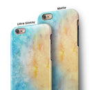Washed Ocean 42 Absorbed Watercolor Texture iPhone 6/6s or 6/6s Plus 2-Piece Hybrid INK-Fuzed Case