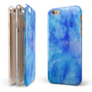 Washed Ocean Blue 402 Absorbed Watercolor Texture iPhone 6/6s or 6/6s Plus 2-Piece Hybrid INK-Fuzed Case