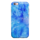 Washed Ocean Blue 402 Absorbed Watercolor Texture iPhone 6/6s or 6/6s Plus 2-Piece Hybrid INK-Fuzed Case