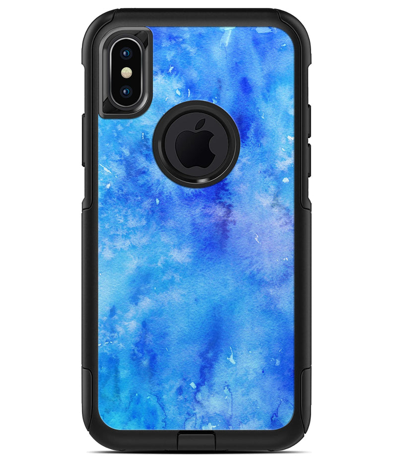 Washed Ocean Blue 402 Absorbed Watercolor Texture - iPhone X OtterBox Case & Skin Kits