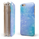 Washed Ocean Blue 42 Absorbed Watercolor Texture iPhone 6/6s or 6/6s Plus 2-Piece Hybrid INK-Fuzed Case