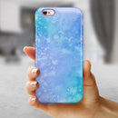 Washed Ocean Blue 42 Absorbed Watercolor Texture iPhone 6/6s or 6/6s Plus 2-Piece Hybrid INK-Fuzed Case