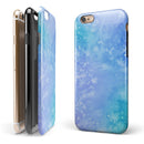 Washed Ocean Blue 42 Absorbed Watercolor Texture iPhone 6/6s or 6/6s Plus 2-Piece Hybrid INK-Fuzed Case