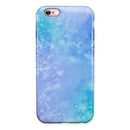 Washed Ocean Blue 42 Absorbed Watercolor Texture iPhone 6/6s or 6/6s Plus 2-Piece Hybrid INK-Fuzed Case