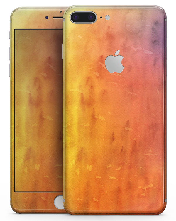 Washed Orange Absorbed Watercolor Texture - Skin-kit for the iPhone 8 or 8 Plus