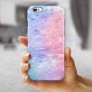 Washed Pink 4 Absorbed Watercolor Texture iPhone 6/6s or 6/6s Plus 2-Piece Hybrid INK-Fuzed Case
