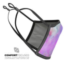 Washed Purple Absorbed Watercolor Texture - Made in USA Mouth Cover Unisex Anti-Dust Cotton Blend Reusable & Washable Face Mask with Adjustable Sizing for Adult or Child