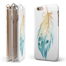 WaterColor DreamFeathers v10 iPhone 6/6s or 6/6s Plus 2-Piece Hybrid INK-Fuzed Case