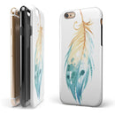 WaterColor DreamFeathers v10 iPhone 6/6s or 6/6s Plus 2-Piece Hybrid INK-Fuzed Case