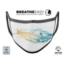 WaterColor DreamFeathers v10 - Made in USA Mouth Cover Unisex Anti-Dust Cotton Blend Reusable & Washable Face Mask with Adjustable Sizing for Adult or Child
