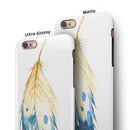WaterColor DreamFeathers v8 iPhone 6/6s or 6/6s Plus 2-Piece Hybrid INK-Fuzed Case
