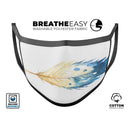 WaterColor DreamFeathers v8 - Made in USA Mouth Cover Unisex Anti-Dust Cotton Blend Reusable & Washable Face Mask with Adjustable Sizing for Adult or Child