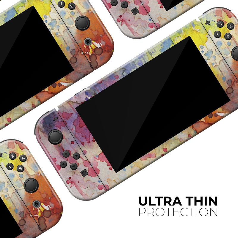 WaterColor Grunge Setting // Skin Decal Wrap Kit for Nintendo Switch Console & Dock, Joy-Cons, Pro Controller, Lite, 3DS XL, 2DS XL, DSi, or Wii