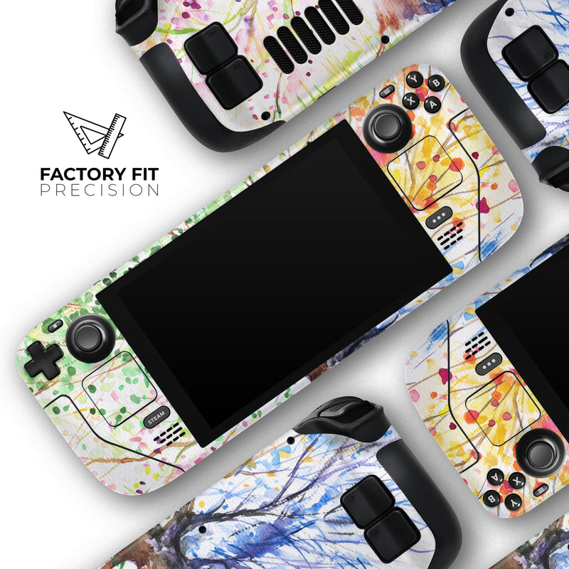 WaterColor Vivid Tree // Full Body Skin Decal Wrap Kit for the Steam Deck handheld gaming computer