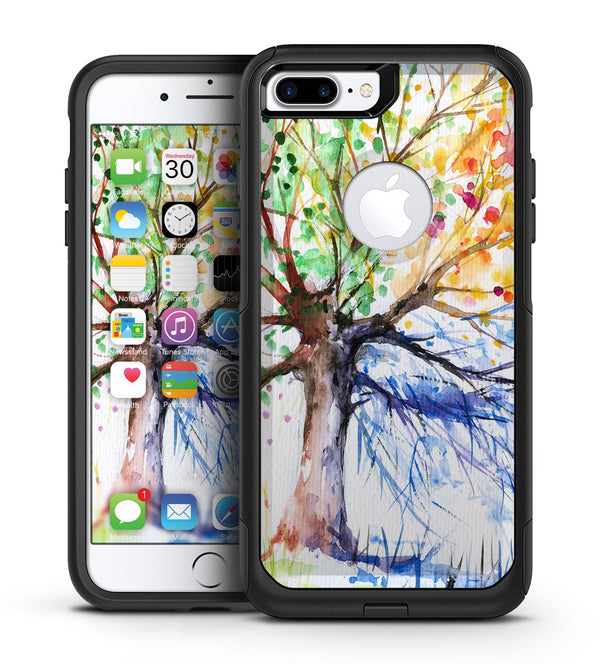 WaterColor Vivid Tree - iPhone 7 or 7 Plus Commuter Case Skin Kit