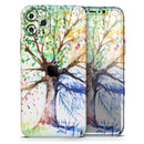 WaterColor Vivid Tree - Vinyl Skin Wrap for iPhone 17 Pro Max, 17 Pro, 17 Air, 17, 16 & All Models — Soft Matte or Ultra Gloss